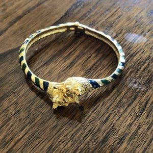 Vintage Enamel Fox Head Bracelet